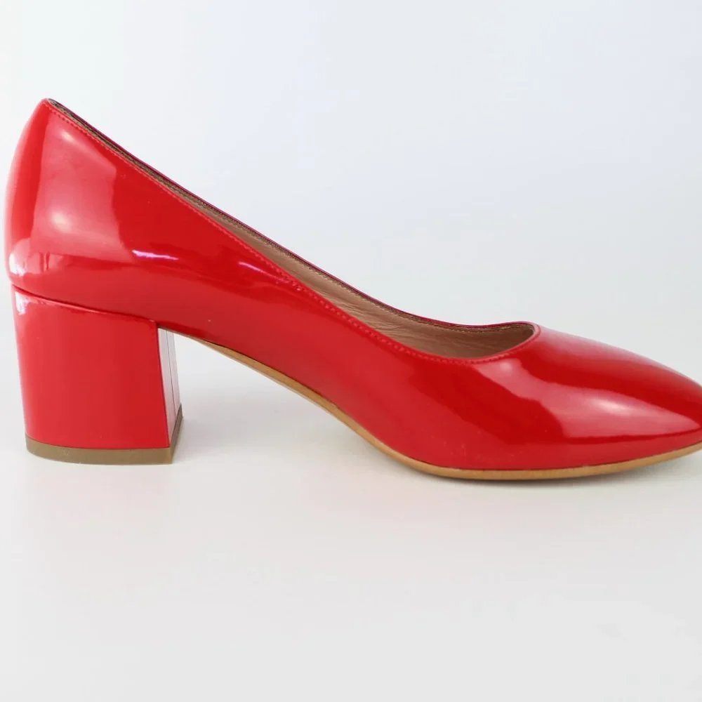 NEW POLLINI FOOTWEAR Patent Leather Pumps – Bold, Chic & Comfy Block Heels